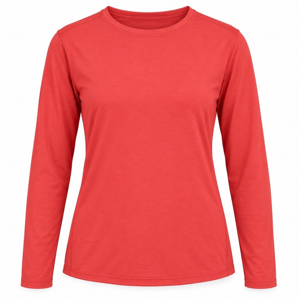 Lululemon Womens Long Sleeve Crew Neck Athletic Top Coral Red Size M 8 10